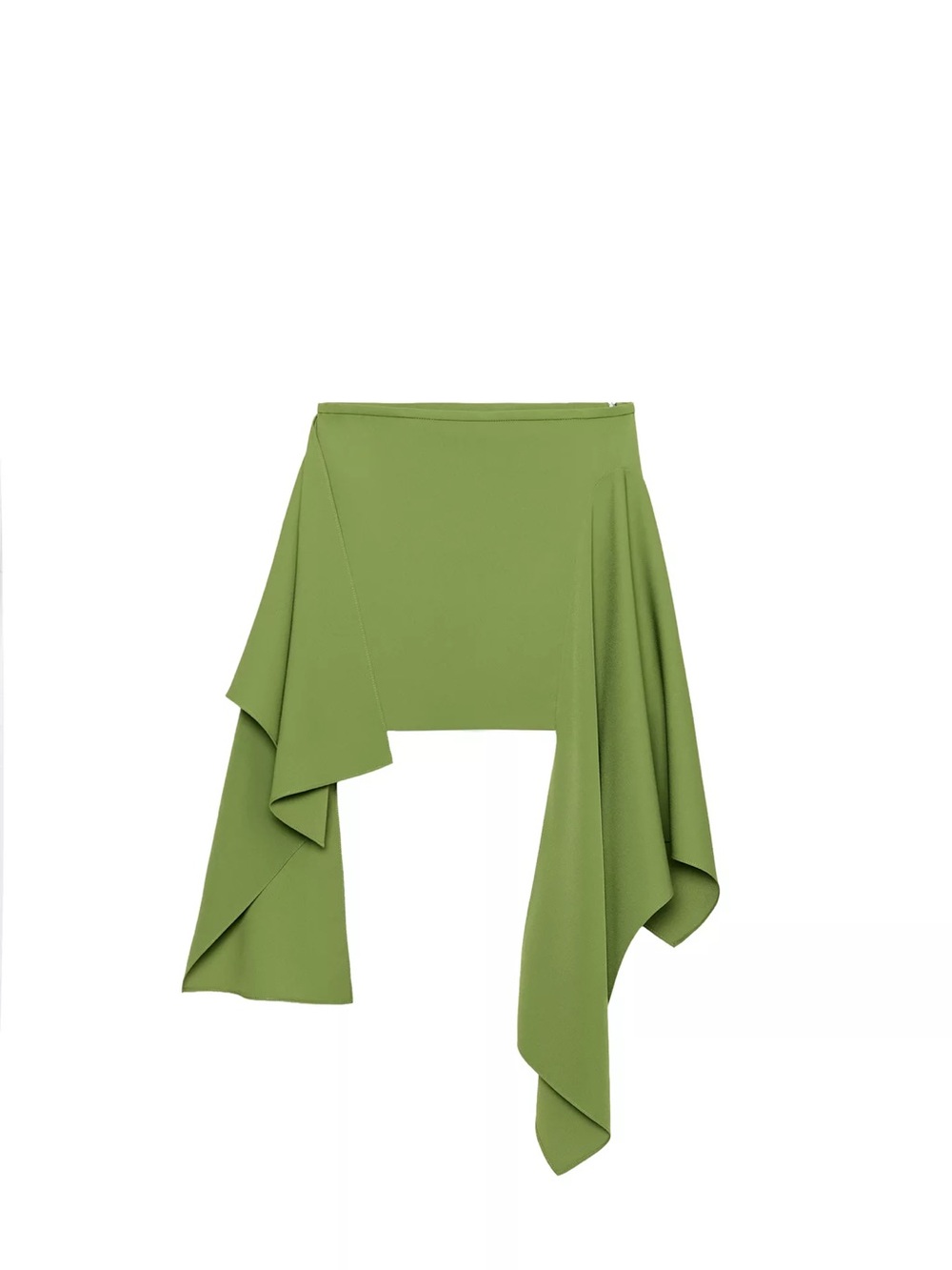 Zara Olive Green Asymmetric Handkerchief Skirt